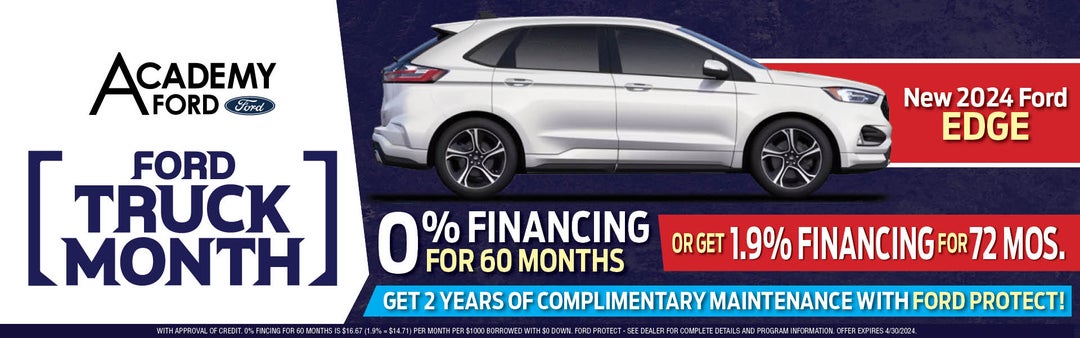 0% APR on New Ford Edges!