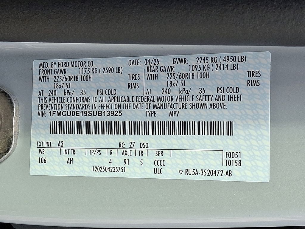 2025 Ford Escape Plug-In Hybrid Base