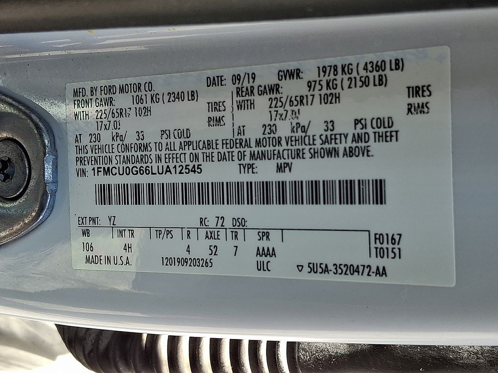 2020 Ford Escape SE