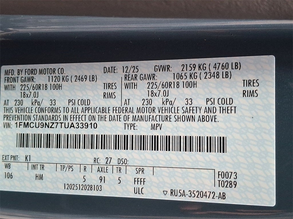 2026 Ford Escape Hybrid ST-Line Select