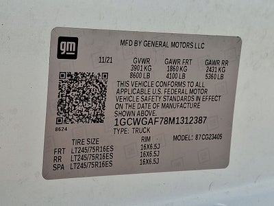 2021 Chevrolet Express 2500 Work Van Cargo