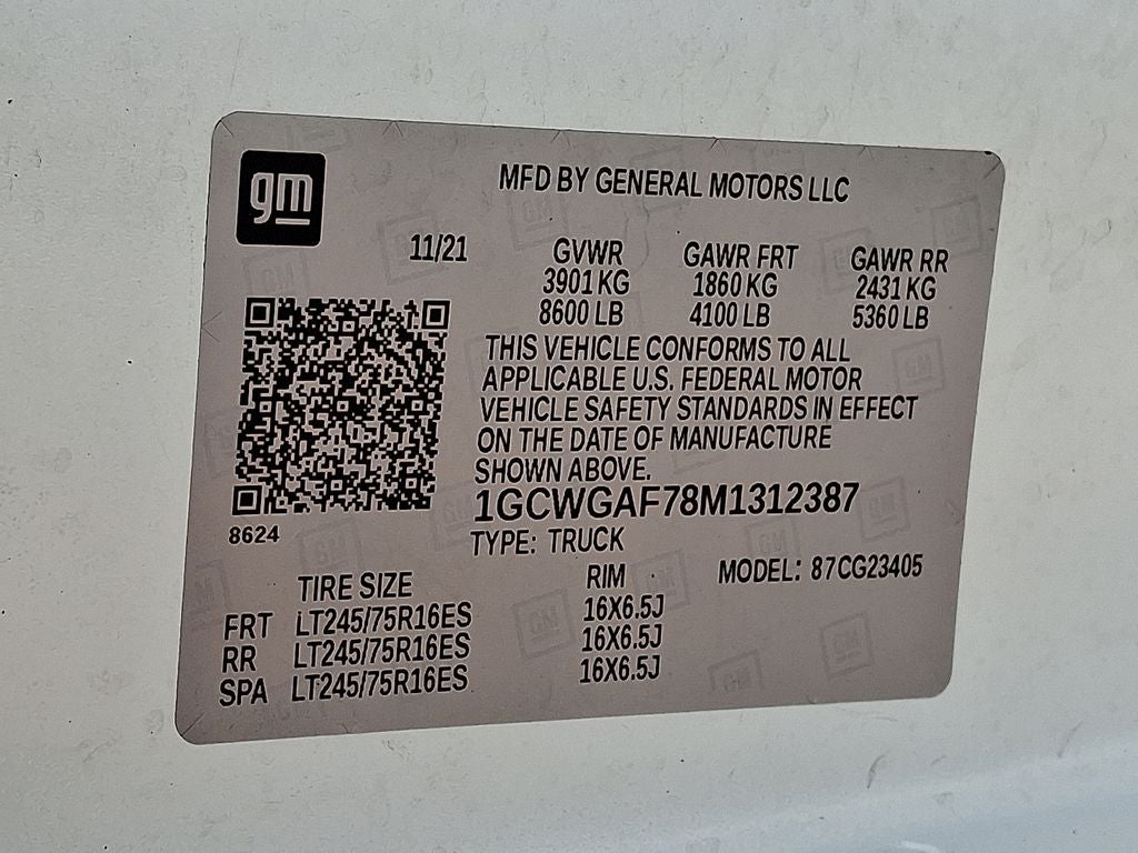 2021 Chevrolet Express 2500 Work Van Cargo