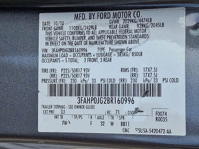 2011 Ford Fusion SEL