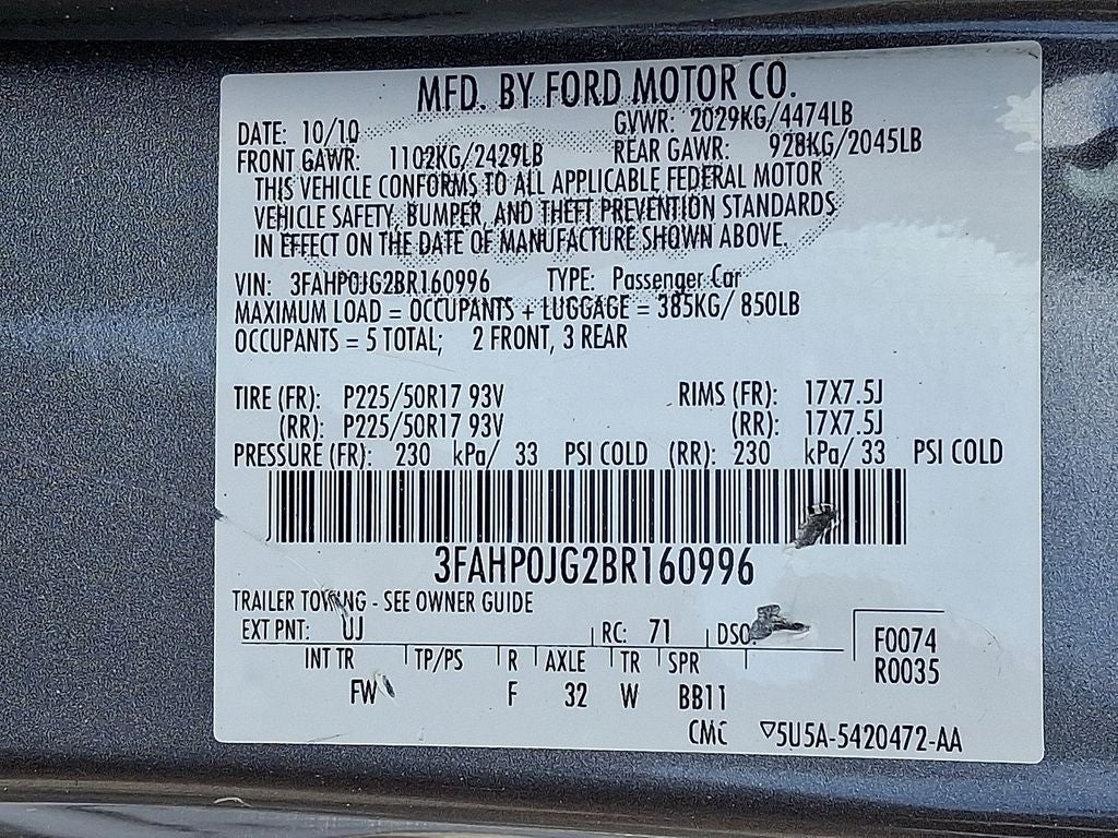 2011 Ford Fusion SEL