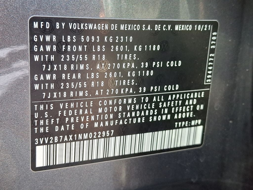 2022 Volkswagen Tiguan 2.0T SE