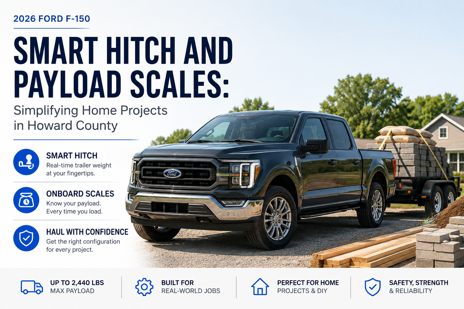 2026 Ford F-150 Smart Hitch and Payload Scales: Simplifying Home Projects in Howard County